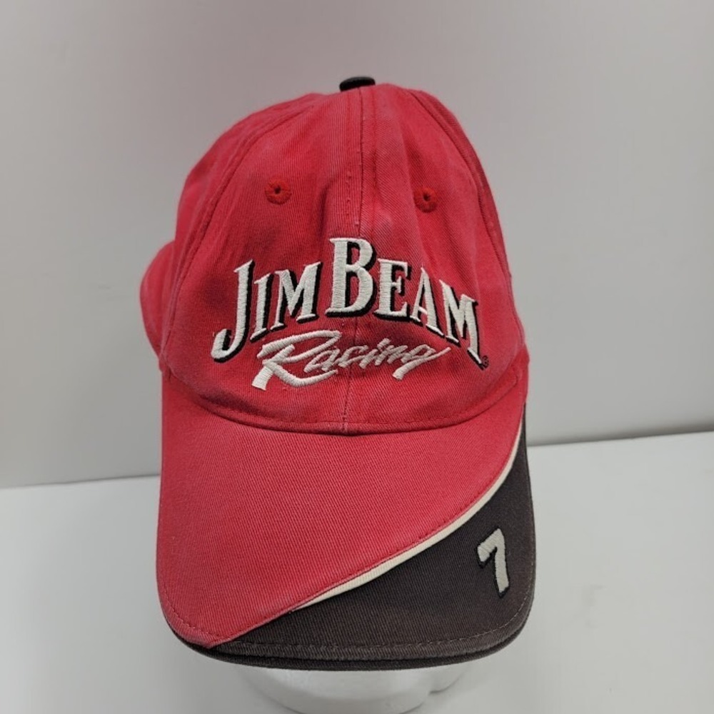 Jim Beam Racing #7 Robby Gordon Motorsports Red Black Strapback Hat Cap OSFM